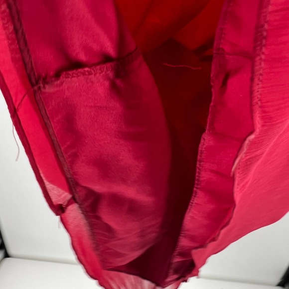 David's Bridal Chiffon Layered W10840 Short Strapless Dress Apple Lined Size 14 - Picture 7 of 8